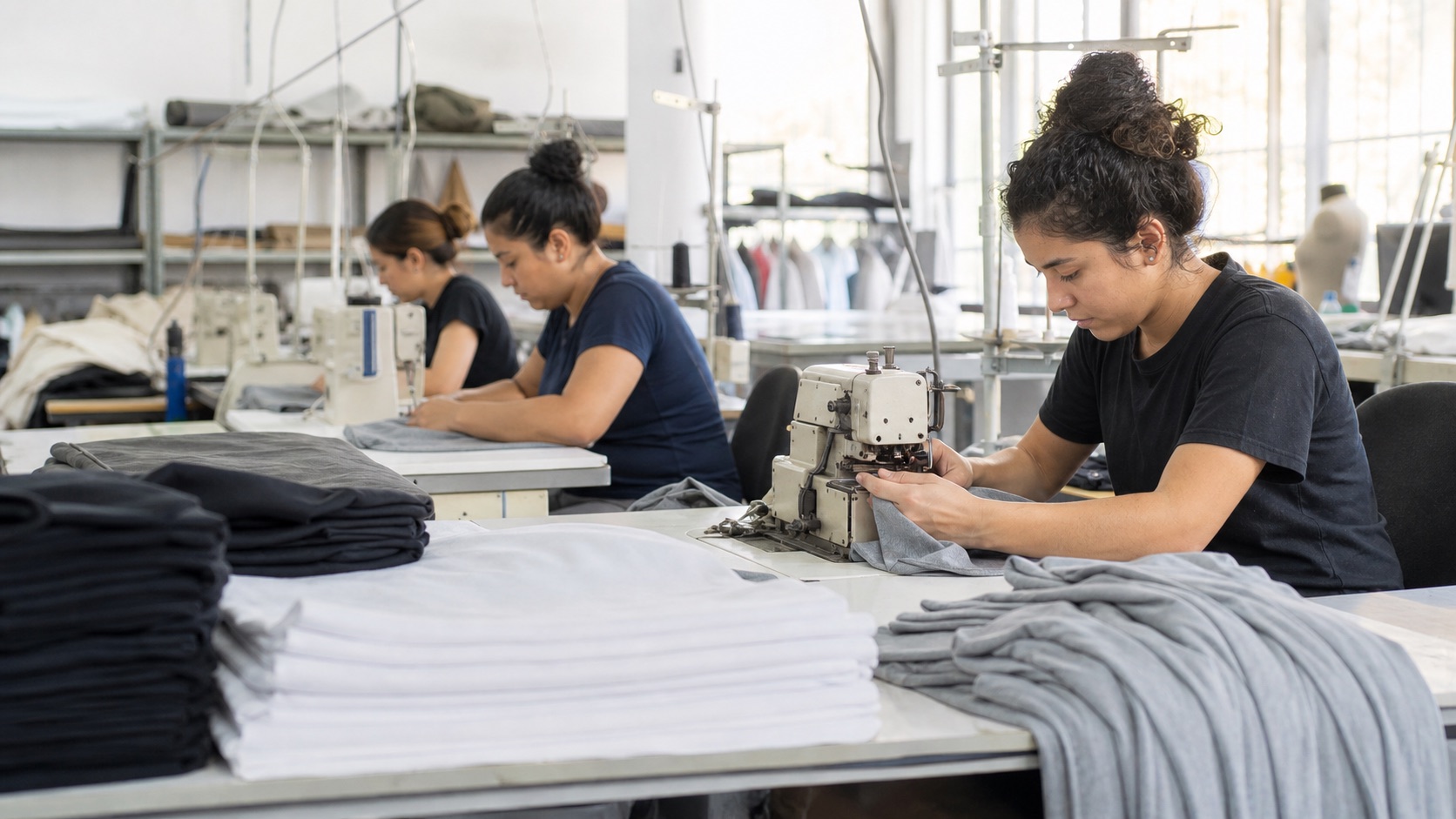 Atendimento para escolher camisetas no atacado